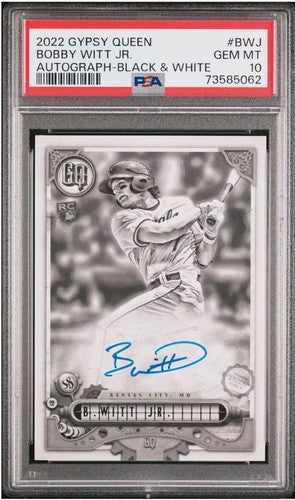 2022 Topps GypsyQueen Bobby Witt Jr Black White Rookie Auto Psa 10 Gem Mint /50