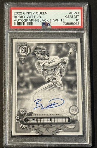 2022 Topps GypsyQueen Bobby Witt Jr Black White Rookie Auto Psa 10 Gem Mint /50