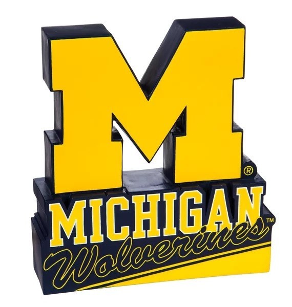 University Of Michigan Statue 12" CFB Football Figurine NIB