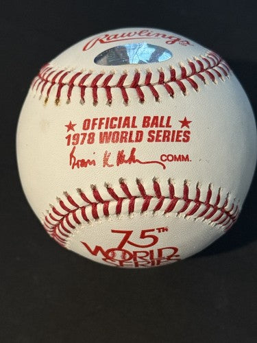Bucky Dent Signed Official 1978 World Series Baseball WS MVP Auto Steiner Case