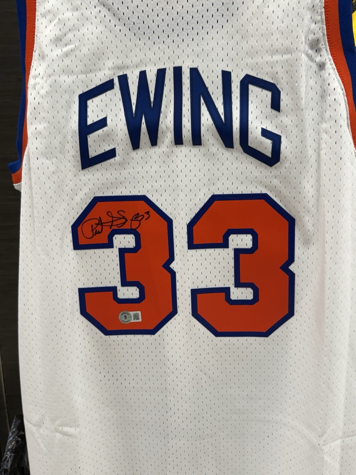 Patrick Ewing Ny Knicks Signed 1985 /86 Rookie M&N Swingman Jersey Auto Steiner