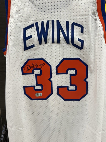 Patrick Ewing Ny Knicks Signed 1985 /86 Rookie M&N Swingman Jersey Auto Steiner
