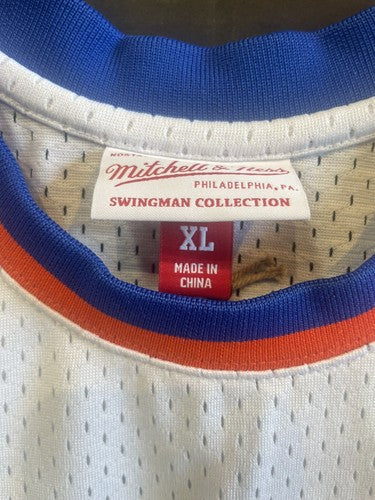 Patrick Ewing Ny Knicks Signed 1985 /86 Rookie M&N Swingman Jersey Auto Steiner