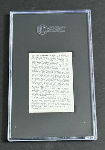 Babe Ruth 1950 Callahan HOF Baseball Card Sgc 7 NEAR MINT CENTERED YANKEES