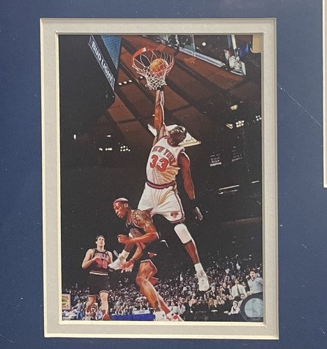 Patrick Ewing Signed Framed NY Knicks White Jersey HoF 08 Autograph Steiner COA