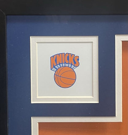 Patrick Ewing Signed Framed NY Knicks White Jersey HoF 08 Autograph Steiner COA