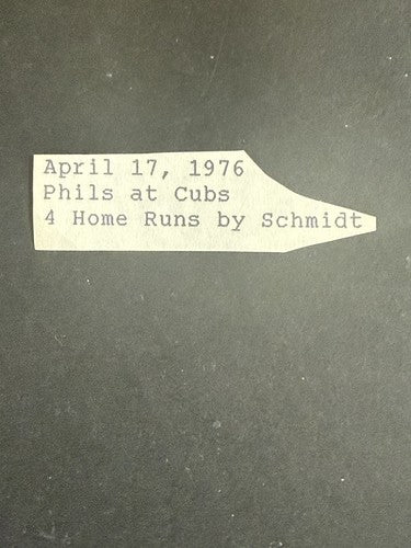 April 17 1976 Phillies Vs Cubs Mike Schmidt 4 HR Game Ticket Stub Rare