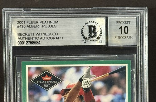2001 Fleer Platinum Albert Pujols #435 Signed Bas 10 Mint Auto HOF Beckett