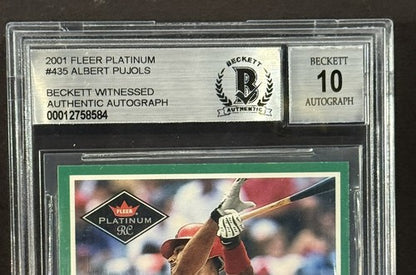 2001 Fleer Platinum Albert Pujols #435 Signed Bas 10 Mint Auto HOF Beckett