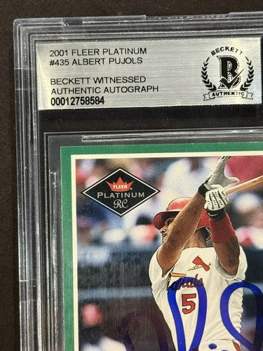 2001 Fleer Platinum Albert Pujols #435 Signed Bas 10 Mint Auto HOF Beckett