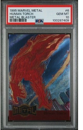 1995 Marvel Metal Blaster #6 Human Torch PSA 10 Gem Mint Graded Beauty