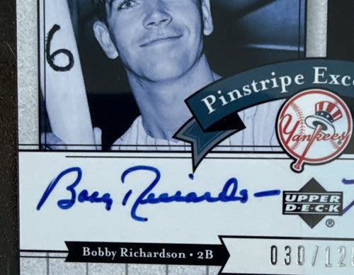 Bobby Richardson Hank Bauer 2003 Yankees Signature Pinstripe Sgc 9 /10 Mint Auto