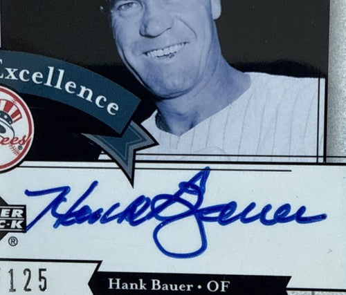 Bobby Richardson Hank Bauer 2003 Yankees Signature Pinstripe Sgc 9 /10 Mint Auto