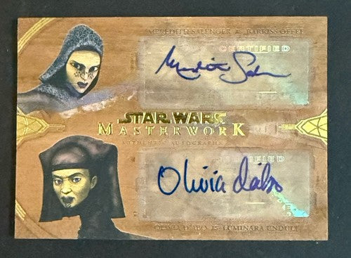 2018 Topps Star Wars Masterwork Meredith Salenger & Olivia D’abo Dual Auto  7/10