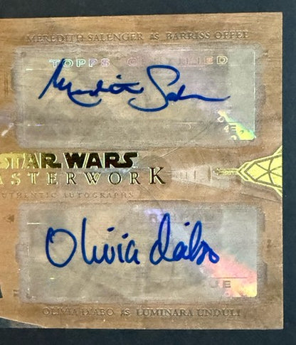 2018 Topps Star Wars Masterwork Meredith Salenger & Olivia D’abo Dual Auto  7/10
