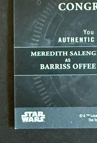 2018 Topps Star Wars Masterwork Meredith Salenger & Olivia D’abo Dual Auto  7/10