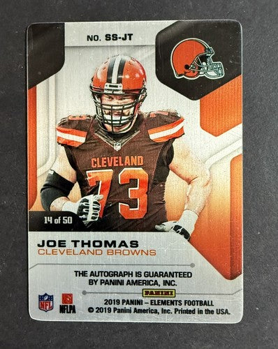 2019 Panini Elements Steel #SS-JT Joe Thomas Mint Auto /50 Cleveland Browns