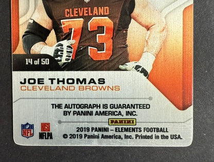 2019 Panini Elements Steel #SS-JT Joe Thomas Mint Auto /50 Cleveland Browns