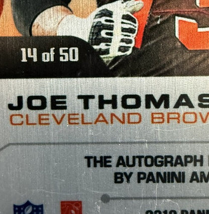 2019 Panini Elements Steel #SS-JT Joe Thomas Mint Auto /50 Cleveland Browns