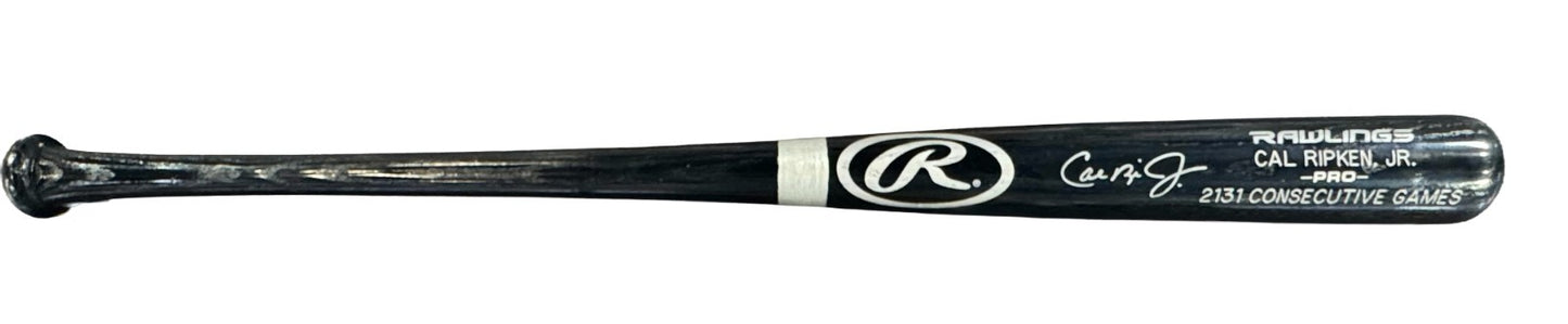 Cal Ripken Jr Signed Orioles Rawlings Pro Bat 2131 Games Mint Auto JSA COA