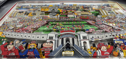 Ohio State University Buckeyes Charles Fazzino Signed 3D In the Shoe Framed /400