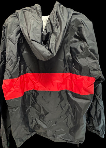 Super Bowl XXXVI 2002 Windbreaker Jacket Black Red Hooded Pullover NFL Sz Small