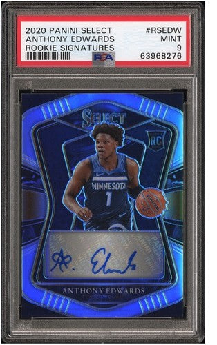 2020 Select Anthony Edwards Rookie Signatures /249 PSA 9 Mint Auto Centered Rc