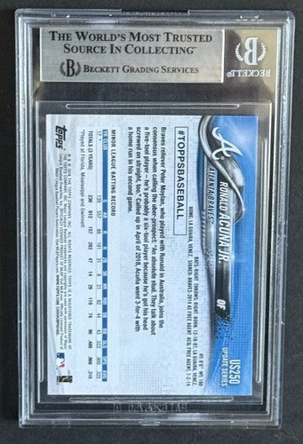 Ronald Acuna Jr 2018 Topps Update SSP Variation Rookie W/Glove US250 BGS 9 Mint