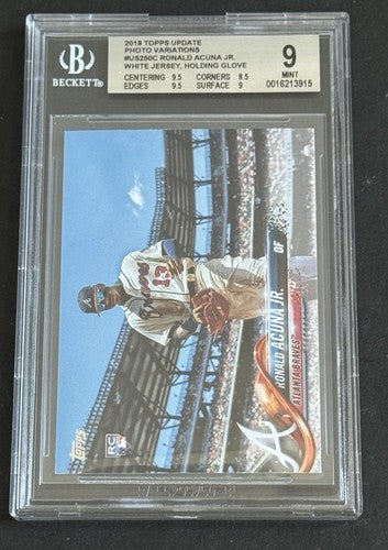 Ronald Acuna Jr 2018 Topps Update SSP Variation Rookie W/Glove US250 BGS 9 Mint