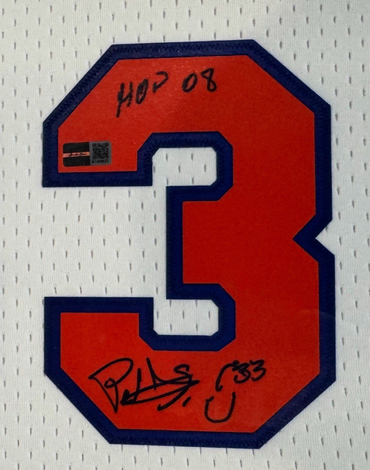 Patrick Ewing Signed Framed Knicks White Swingman Jersey HOF 08 Auto Steiner COA