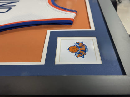 Patrick Ewing Signed Framed Knicks White Swingman Jersey HOF 08 Auto Steiner COA