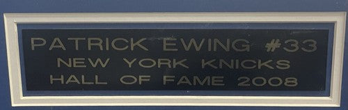 Patrick Ewing Signed Framed Knicks White Swingman Jersey HOF 08 Auto Steiner COA