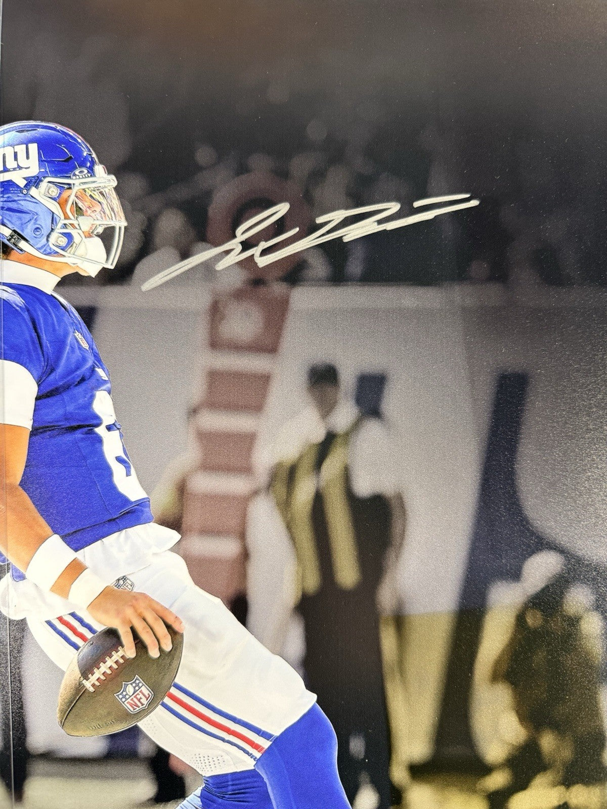 Jaxson Dart Signed 16x20 Framed Photo NY Giants 1st Career TD Auto Fanatics COA
