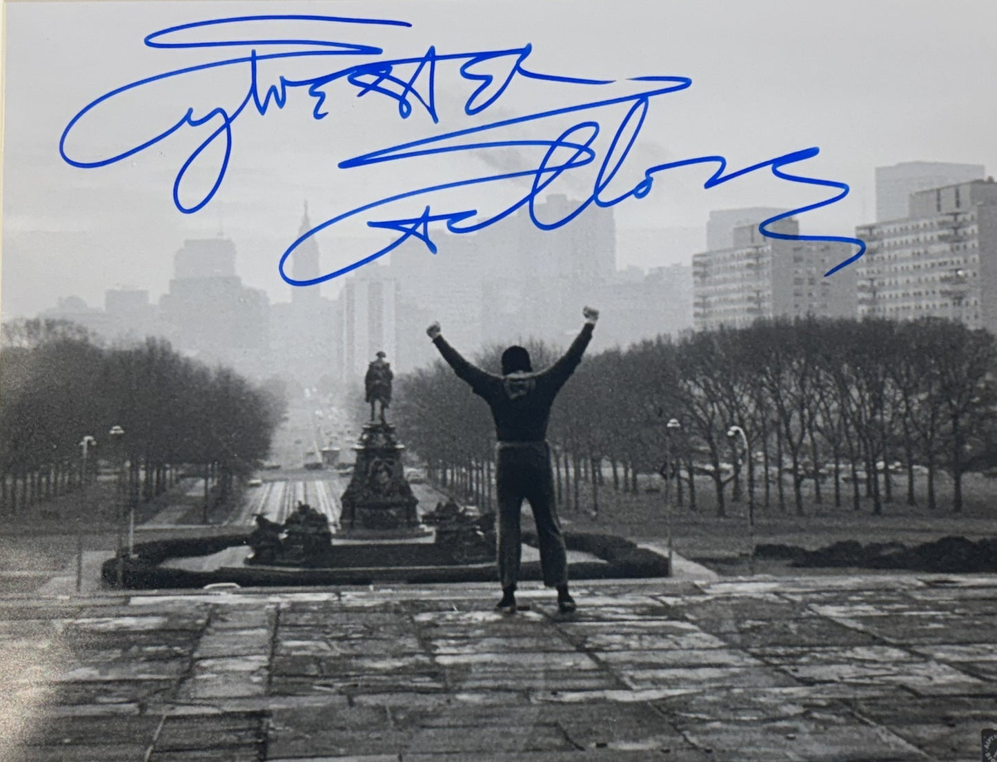 Sylvester Stallone Signed Photo 16x20 Museum Stairs Framed Matted Auto ASI COA