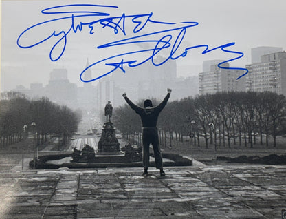 Sylvester Stallone Signed Photo 16x20 Museum Stairs Framed Matted Auto ASI COA