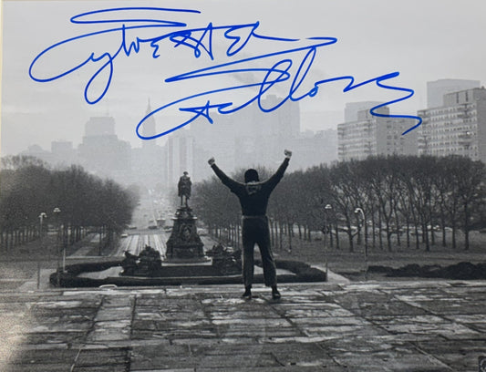 Sylvester Stallone Signed Photo 16x20 Museum Stairs Framed Matted Auto ASI COA
