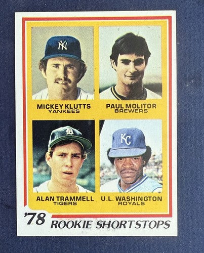 1978 Topps Set-Break #707 Paul Molitor Alan Trammell Rookie HOF Nm -MINT Sharp