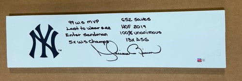 Mariano Rivera Signed Career Stat Pitching Rubber HOF MVP 652 Saves Auto Steiner