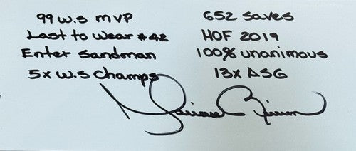 Mariano Rivera Signed Career Stat Pitching Rubber HOF MVP 652 Saves Auto Steiner
