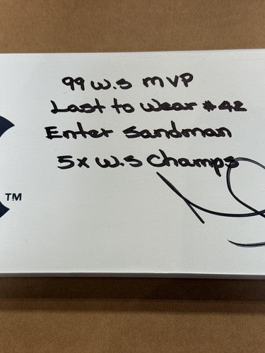 Mariano Rivera Signed Career Stat Pitching Rubber HOF MVP 652 Saves Auto Steiner