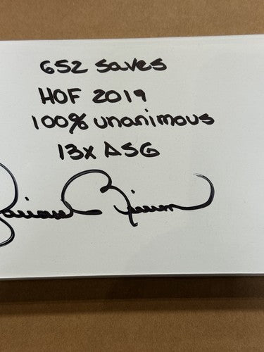 Mariano Rivera Signed Career Stat Pitching Rubber HOF MVP 652 Saves Auto Steiner