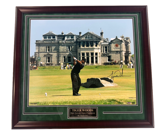 Tiger Woods Signed 20x24 2000 British Open St Andrews Framed Photo In Suede UDA