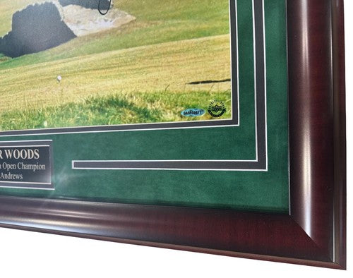 Tiger Woods Signed 20x24 2000 British Open St Andrews Framed Photo In Suede UDA