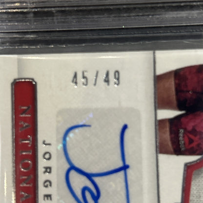 JORGE MASVIDAL 2021 UFC NATIONAL TREASURES RELIC /49 Bgs 10 Auto Mint 8.5  Card