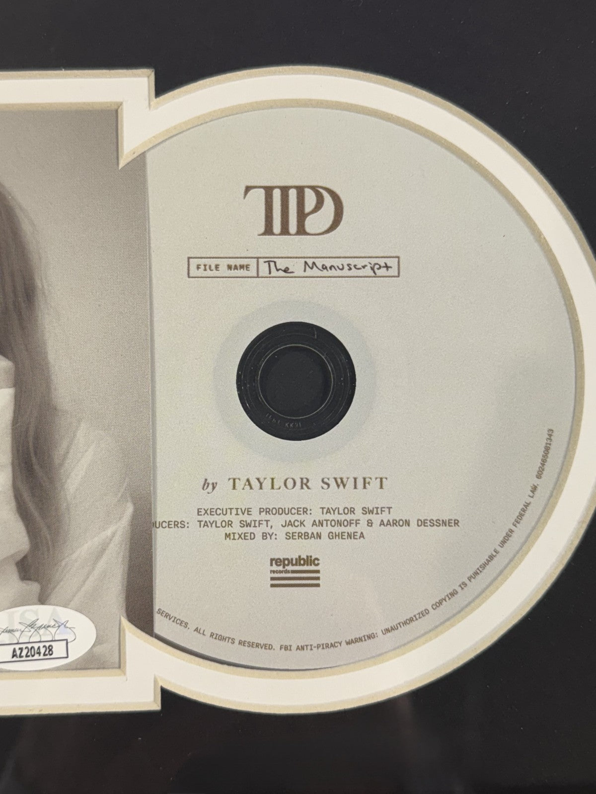 Taylor Swift Signed Framed 16x20 CD Photo Album The Manuscript Auto JSA COA