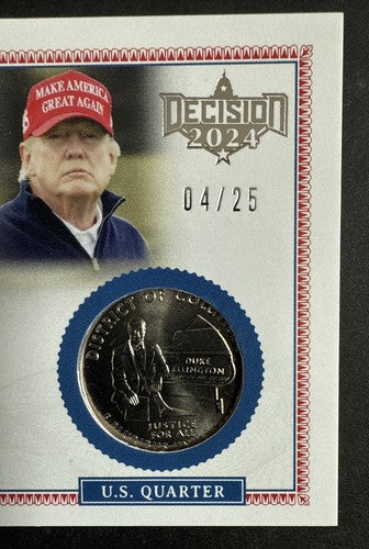 Decision 2024 Donald Trump Pieces of America Foil Stamp & U.S Quarter MAGA Mint