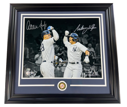 Aaron Judge & Anthony Volpe Yankees Signed 16x20 Photo Framed Auto Fanatics COA