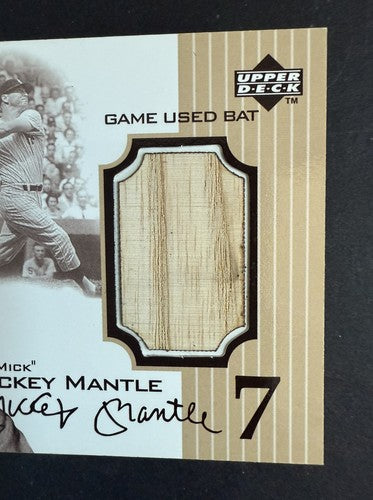 1999 Upper Deck Mickey Mantle A Piece of History 500 Game Used Bat HOF The Mick