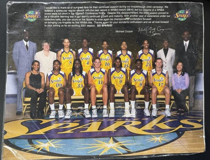 LA Sparks 2001 Team Signed Champion WNBA Basketball Lisa Leslie Auto W/Photo Coa