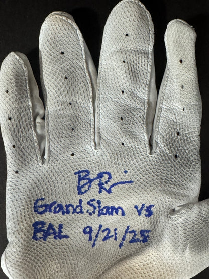Ben Rice Signed Franklin Game Used Batting Gloves Grand Slam Yankees Auto CX COA